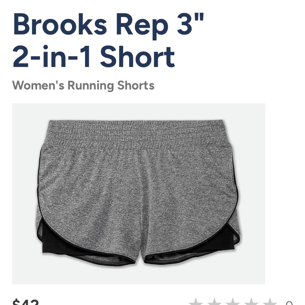Brooks running shorts. Has liner with hidden pocket inside. Worn once.